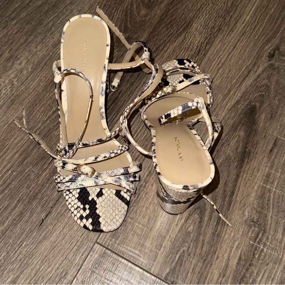Ann Taylor Women's Snakeskin Strappy Heels